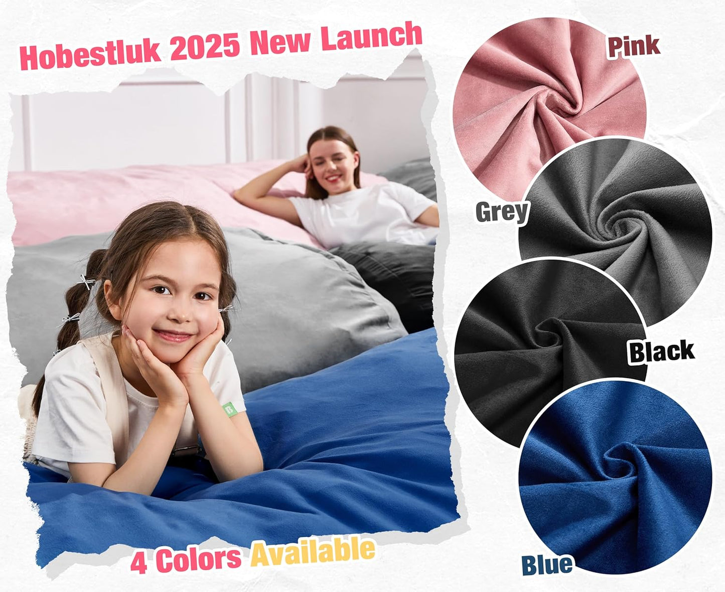 Hobestluk 5FT Bean Bag Chair Large Beanbag Lounger with Removable Cover Adult Bean Bag Chair with Portable Handle Desgin for Living Room Bedroom (Blue, 5FT)