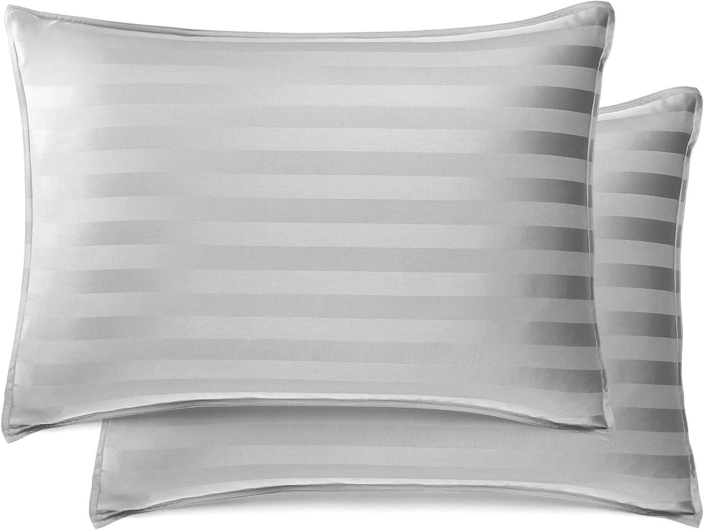 Queen Sheets by Pure Bamboo, Genuine 100% Organic Viscose Derived from Bamboo Bed Sheet Set, Luxuriously Soft & Cooling, Double Stitching, Lifetime Quality Promise (Queen, Jacquard Silver)