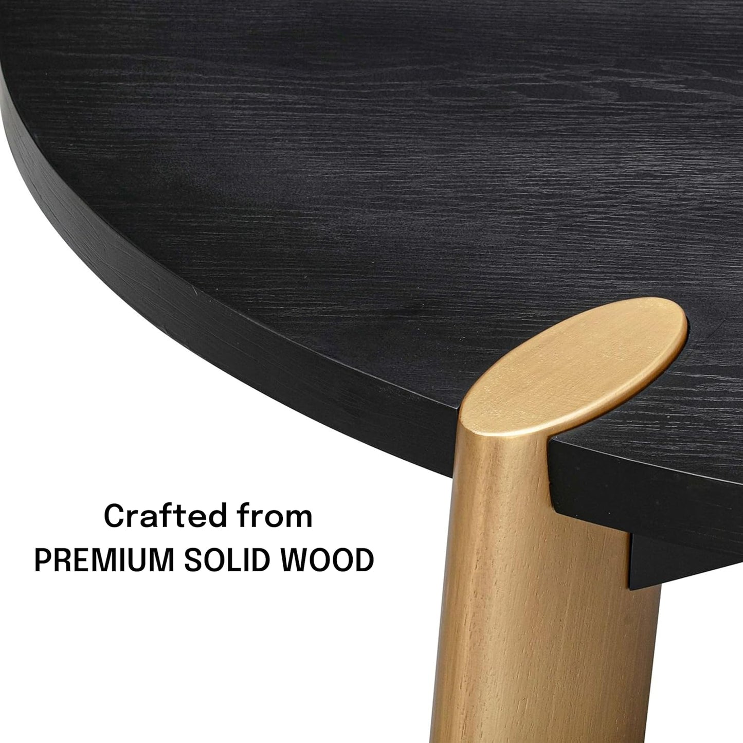 NTC Tribase 47 Inch Modern Design, Round Dinner Table for Dining Room, Living Room Furniture, Effortless Assembly, Burnt Black