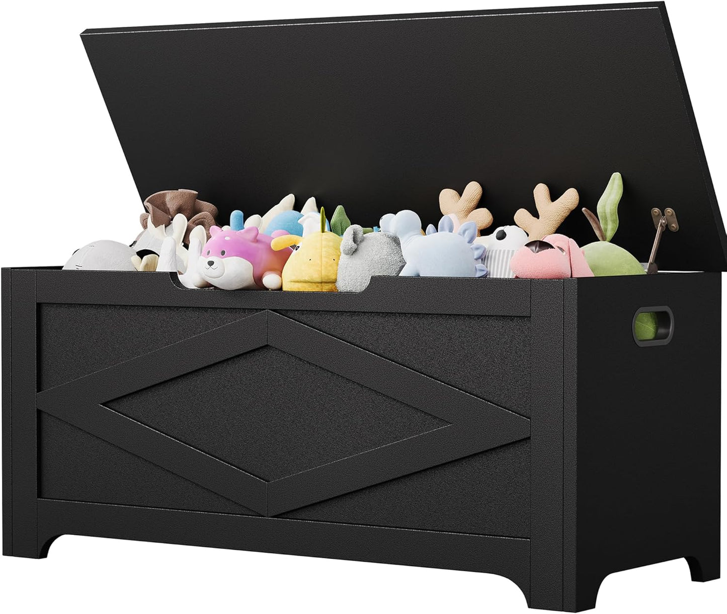 GarveeHome 39.4" Storage Chest, Wooden Storage Bench with Safety Hinges, Easy Assembly, Large Toy Chest for Entryway, Living Room, Bedroom