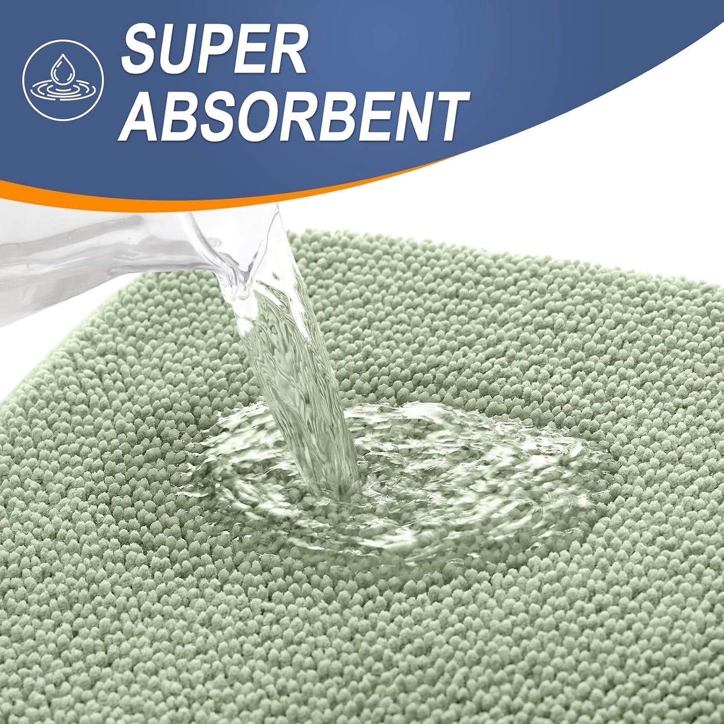 OLANLY Thick Memory Foam Bath Mat Rug 47x24, Extra Soft Absorbent Bathroom Rug, Quick Dry Bath Mats, Non-Slip, Machine Washable Carpet for Bathroom, Tub and Shower, Home Decor Accessories, Sage Green