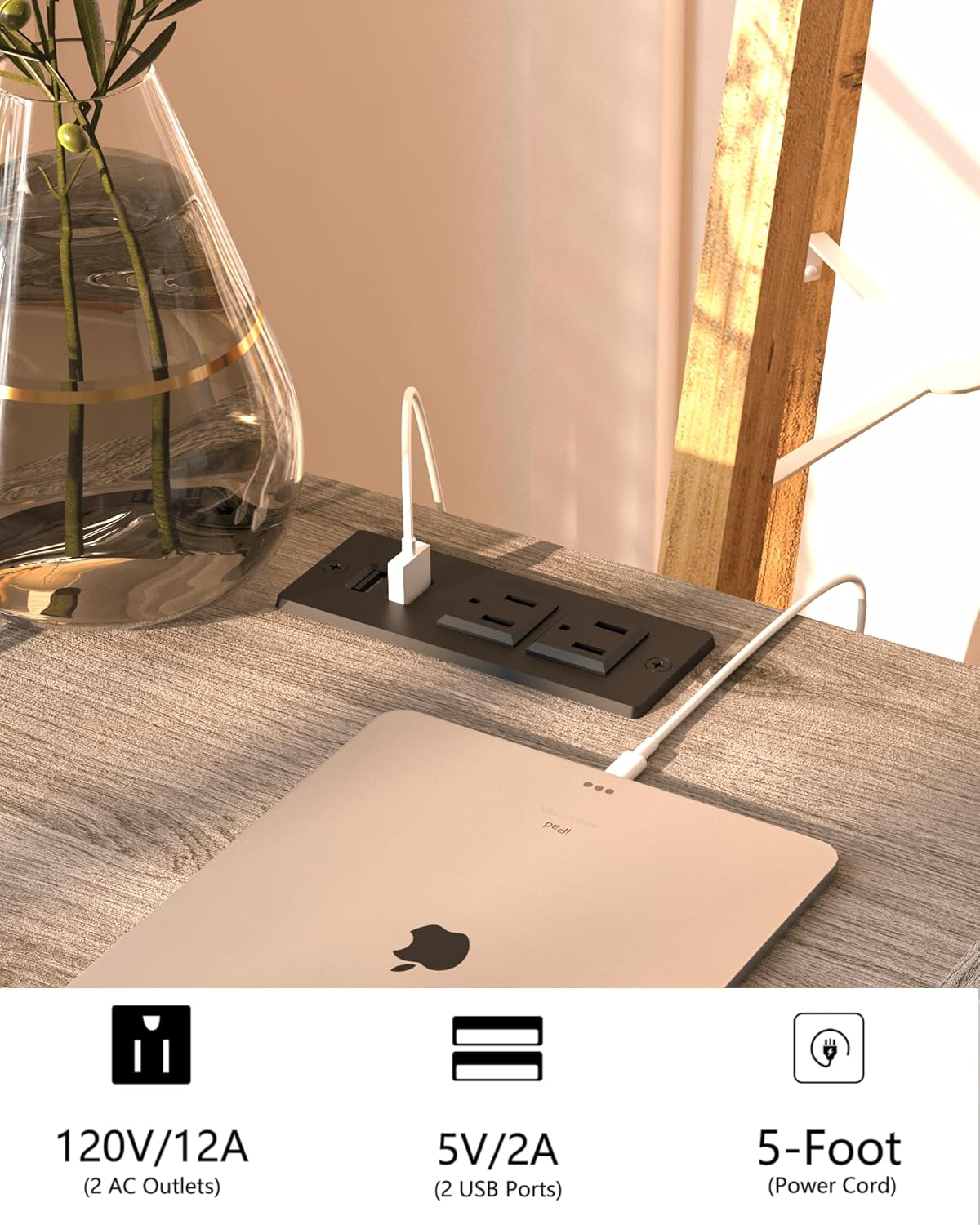 Nightstand with Outlet,Modern Bedside Table with Storage Drawer and Open Wood Shelf, for Living Room, Bedroom and Small Spaces, Accent Night Stand with Solid Wood Legs, Easy Assembly,Grey Oak