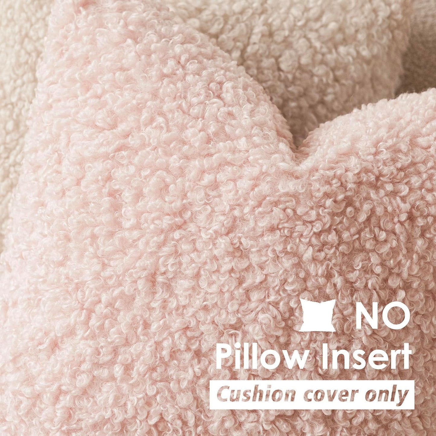 Foindtower 2 Pieces 16x16 Inch Light Pink, Faux Fur Throw Pillow Cover Accent Sherpa Furry Pillow Covers Fuzzy Soft Pillowcases Cozy Sheepskin Decorative Fleece Cushion Case for Bed Couch Living Room