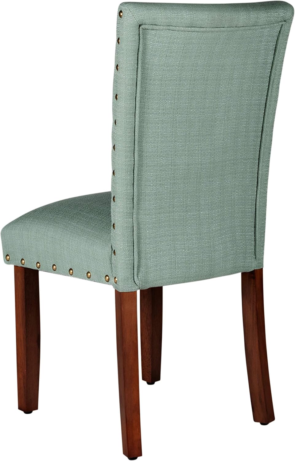 HomePop Home Decor | Classic Upholstered Parsons Dining Chairs | Set of 2 Accent Dining Chairs with Nailhead Trim, Sea Foam