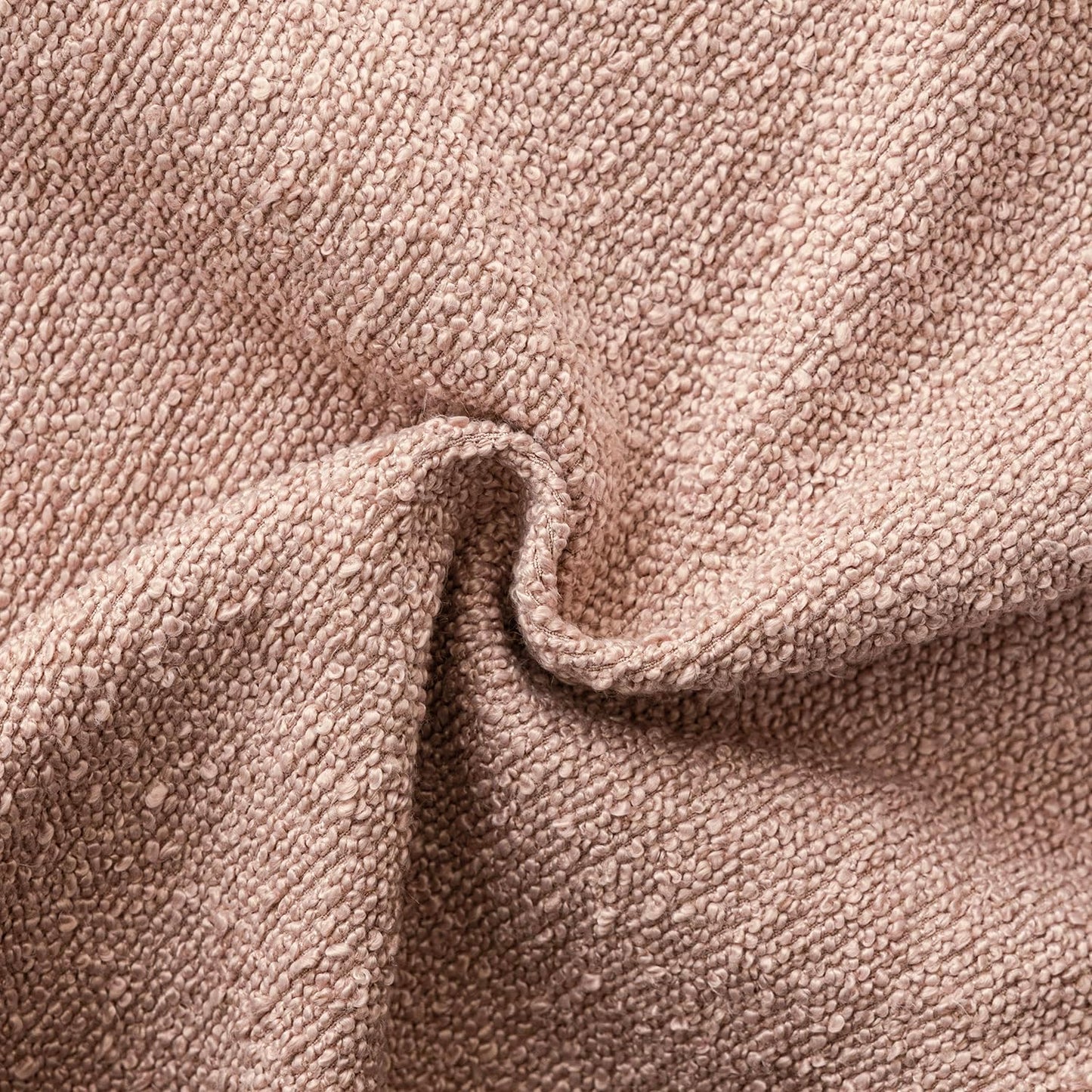 Foindtower Set of 2, Decorative Textured Boucle Throw Pillow Covers Accent Solid Pillow Cases Neutral Soft Cozy Couch Cushion Case for Chair Sofa Bedroom Living Room Home Decor 26 x 26 Inch Light Pink