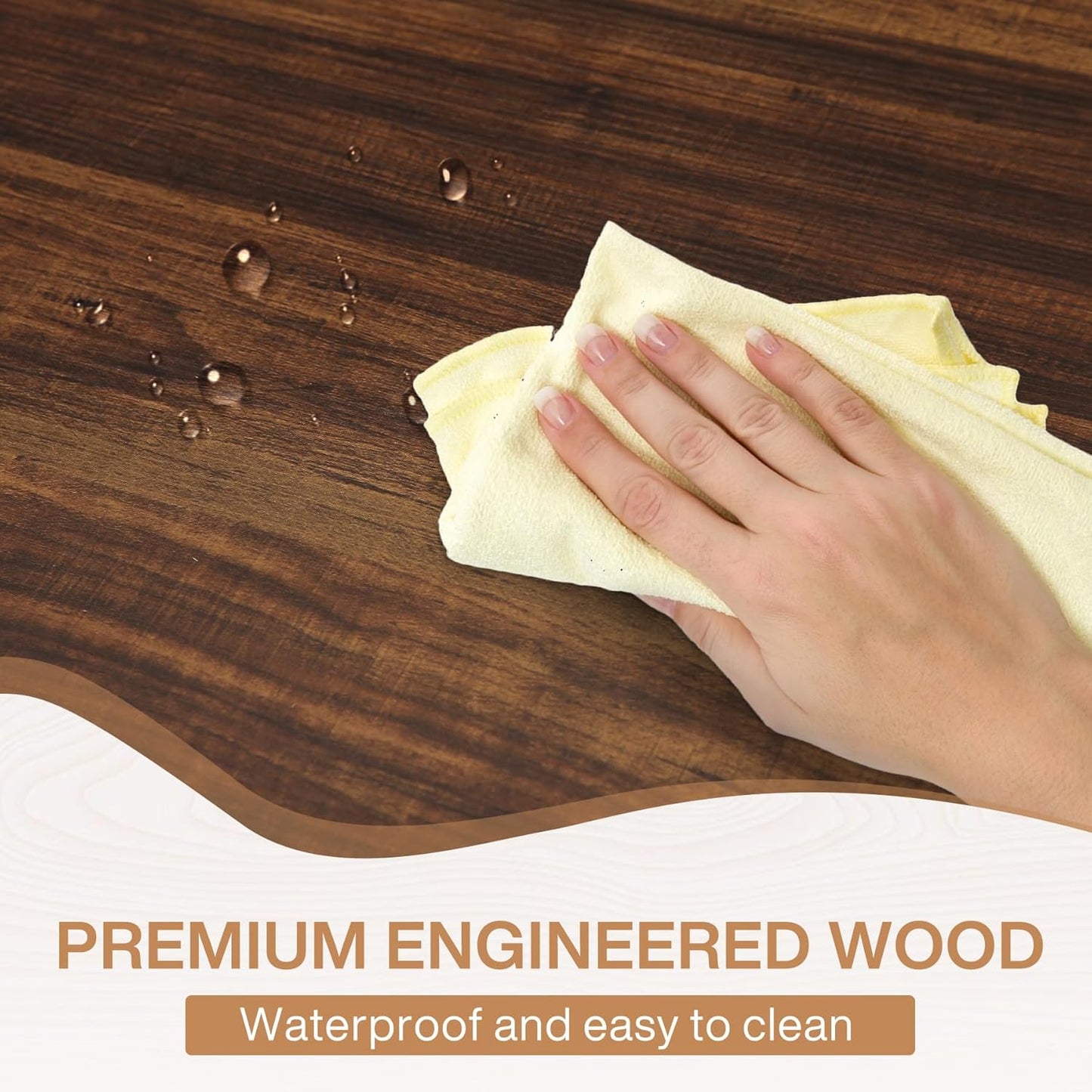 Tribesigns Farmhouse Dining Table for 6 People, 70.8-Inch Rectangular Wood Dining Table, Rustic Kitchen Table with Heavy Duty Metal Legs for Dining Room