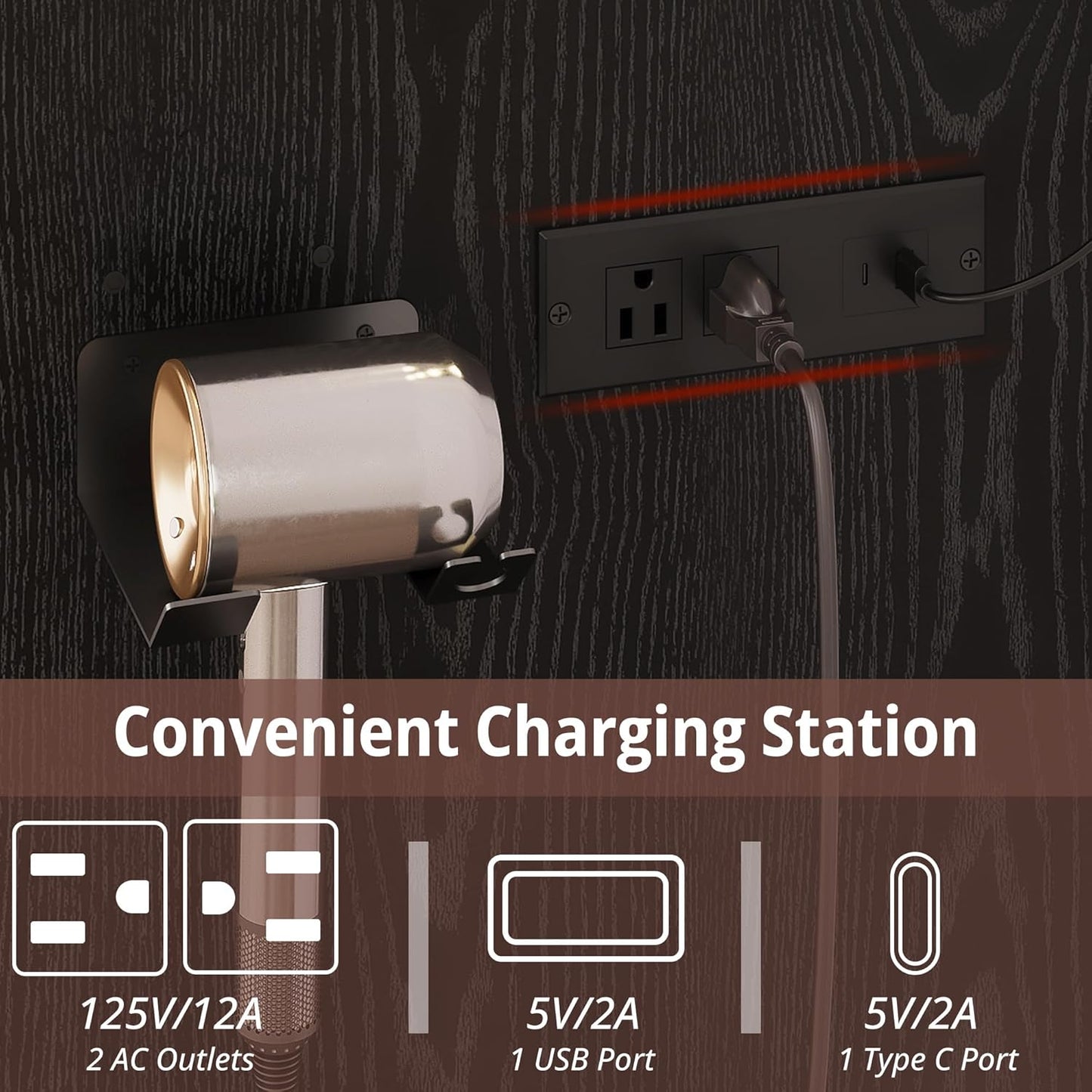 IRONCK Vanity Desk with Mirror and Lights, Small Makeup Vanity Table with 5 Drawers, Power Outlet, and Vanity Stool, 3 Lighting Colors, Dressing Table for Women Girls Bedroom, Black