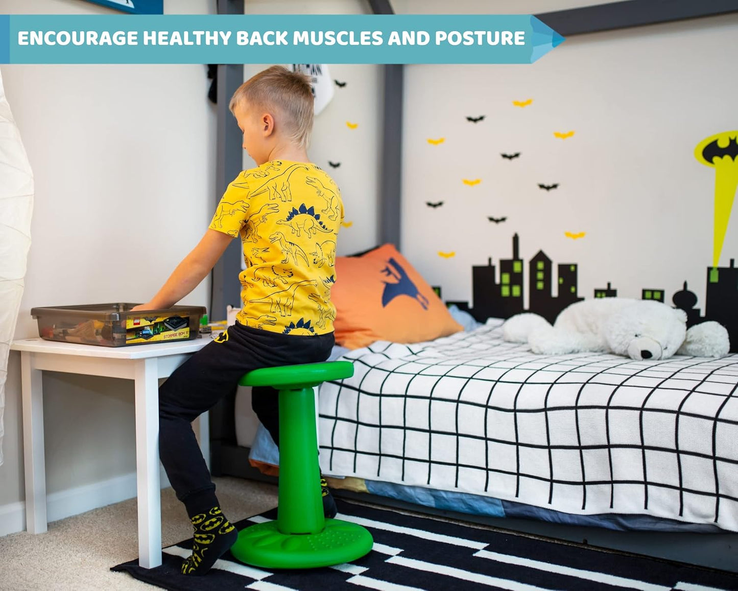 ActiveChairs Kids Wobble Stool, Flexible Elementary Classroom Seating, Improves Focus, Posture and Helps ADHD/ADD, Sensory Chair, Active Fidget Chairs, Pre-Teen 17.75" Chair, Ages 7-12, Green