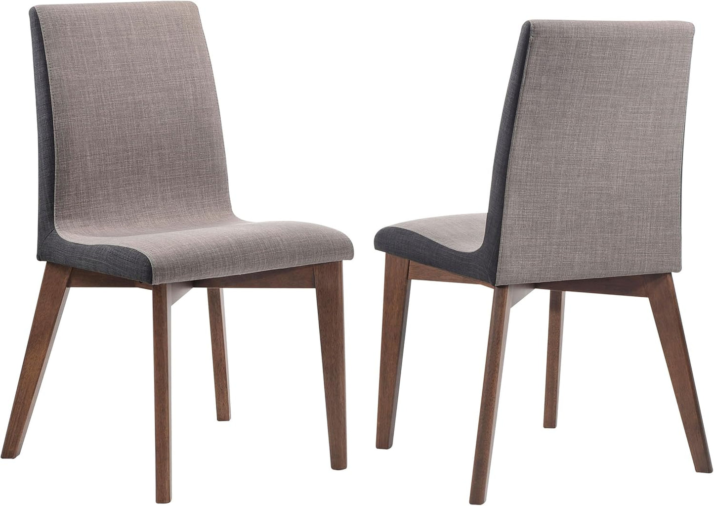 Coaster Home Furnishings - Redbridge - Wood & Fabric - Set of 2 Upholstered Armless Dining Chairs with Soft Cushioned Seating - Home Kitchen & Dining Room - Walnut - 106592