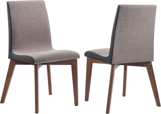 Coaster Home Furnishings - Redbridge - Wood & Fabric - Set of 2 Upholstered Armless Dining Chairs with Soft Cushioned Seating - Home Kitchen & Dining Room - Walnut - 106592