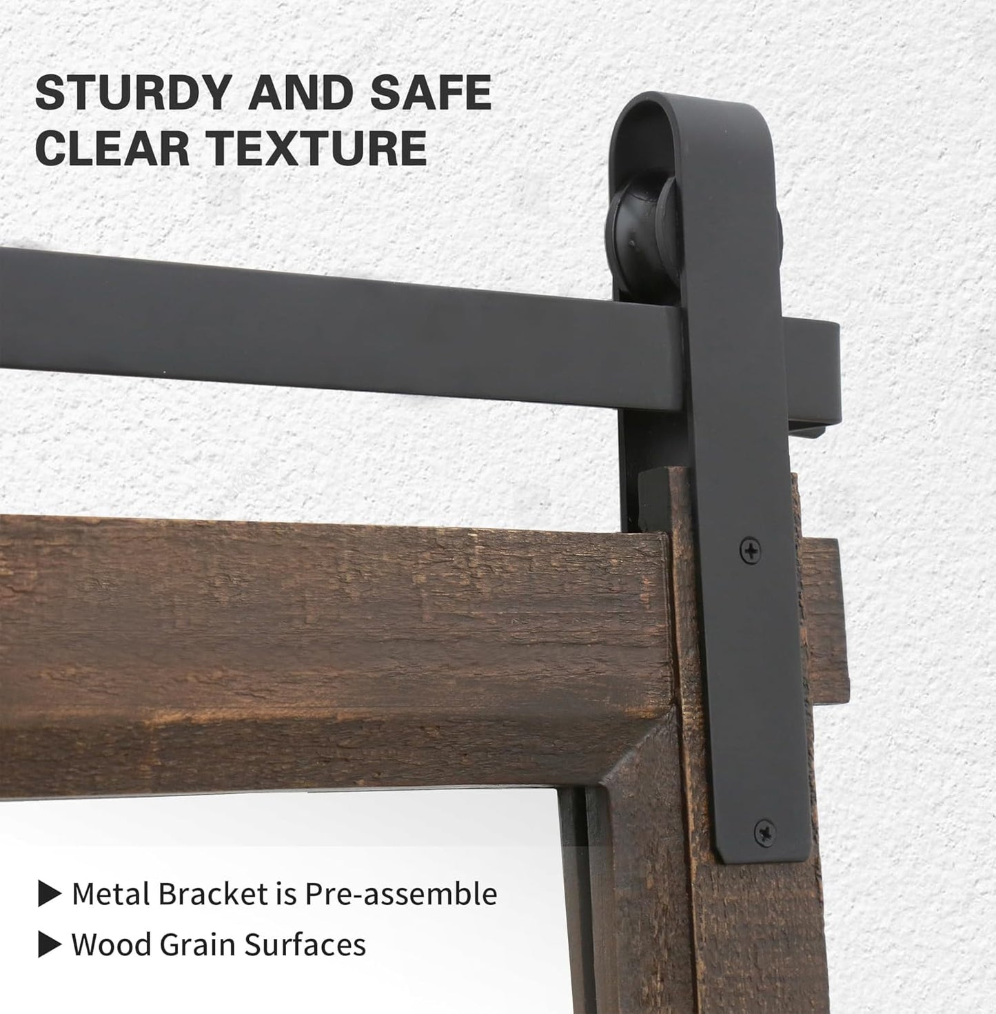 Farmhouse Barn Door Mirror: 22"x30" Black Rustic Wood Frame Mirror for Wall - Home Decor for Entryway/Bathroom/Living Room