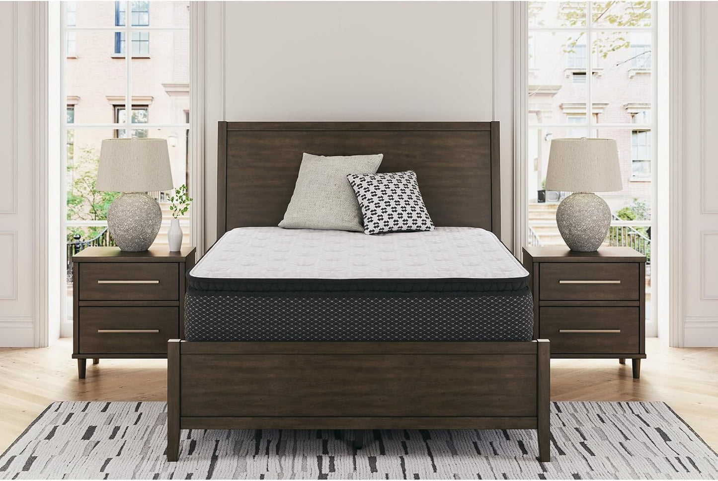 Signature Design by Ashley Limited Edition Pillow Top 13 " Pillow Top Hybrid Mattress with Gel Memory Foam, Edge Support for Cool Sleep and Pressure Relief, Queen, Fiberglass Free, Mattress In A Box