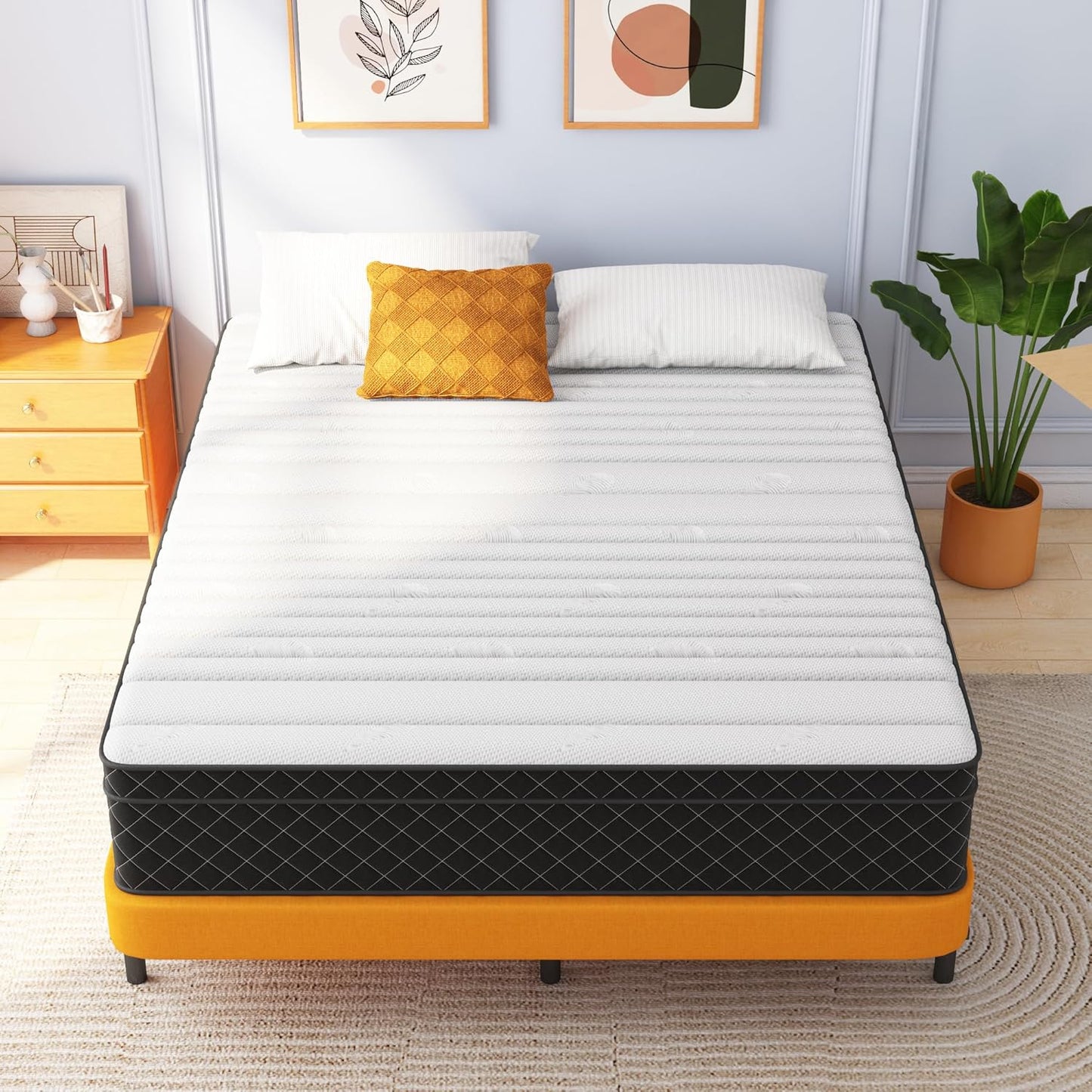 Queen Mattress, 12 Inch Queen Size Mattress Bed in a Box, Memory Foam & Pocket Springs, Medium Feel, Cool Sleep & Pressure Relief, 120-Night Trial