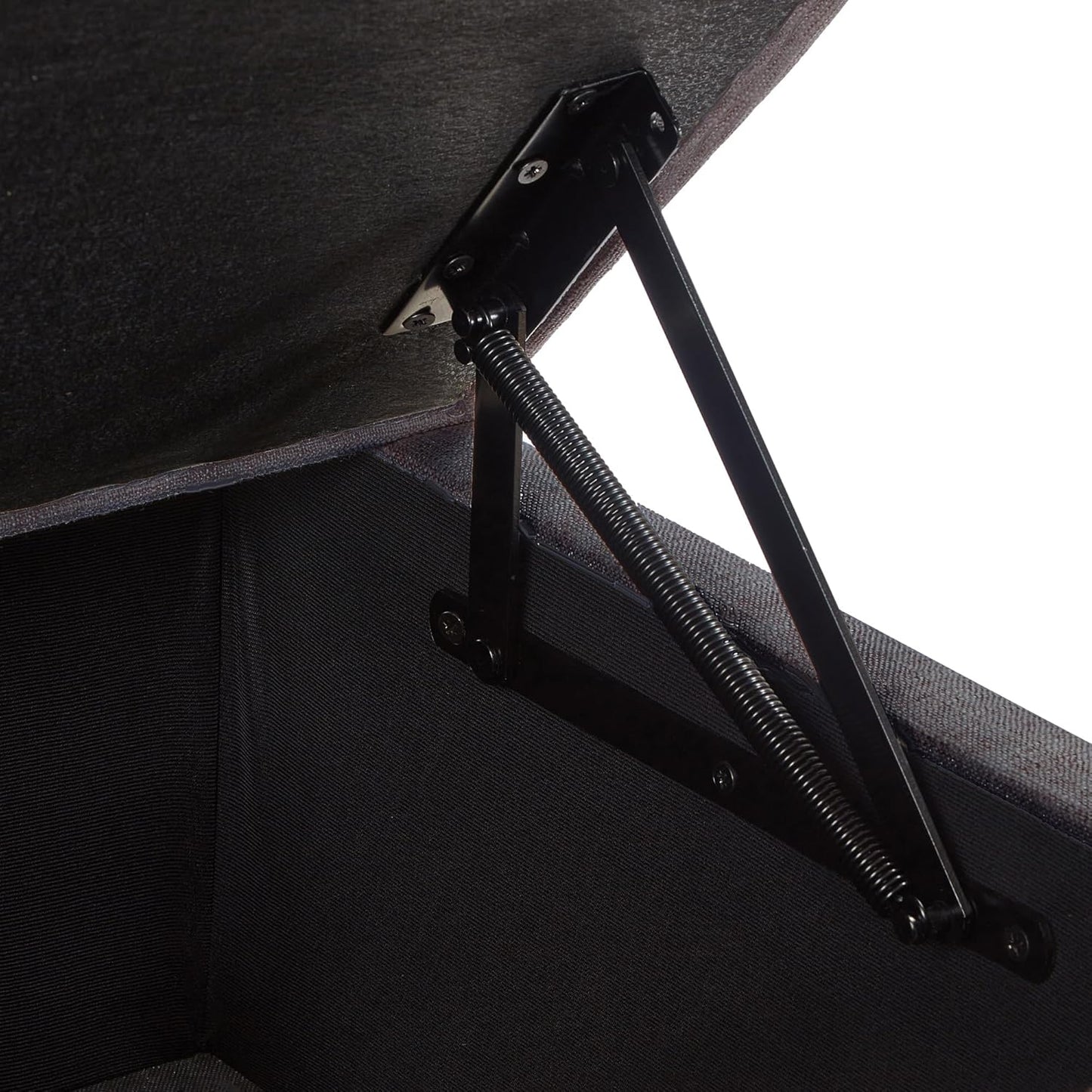 Ball & Cast 45" Sofa Ottoman with Storage, Linen Upholstered Bench with Rotation Casters and Safety Hinge for Living Room, Multi-Function Coffee Table,Charcoal Grey