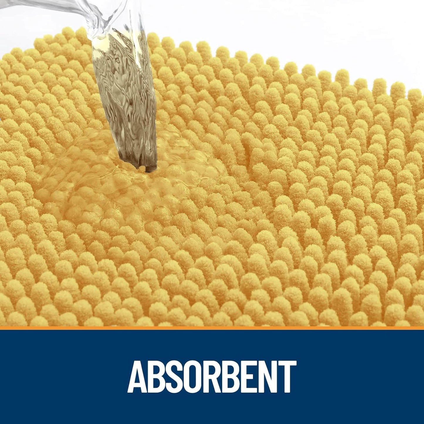 OLANLY Door Mat for Muddy Dog Paws 48x30, Ultra Absorbent Chenille Mud Doormat with Paw Print Design, Non-Slip Washable Doormat for Indoor Entryway, Quick-Dry Pet Bed Mats for Dirty Dogs, Yellow