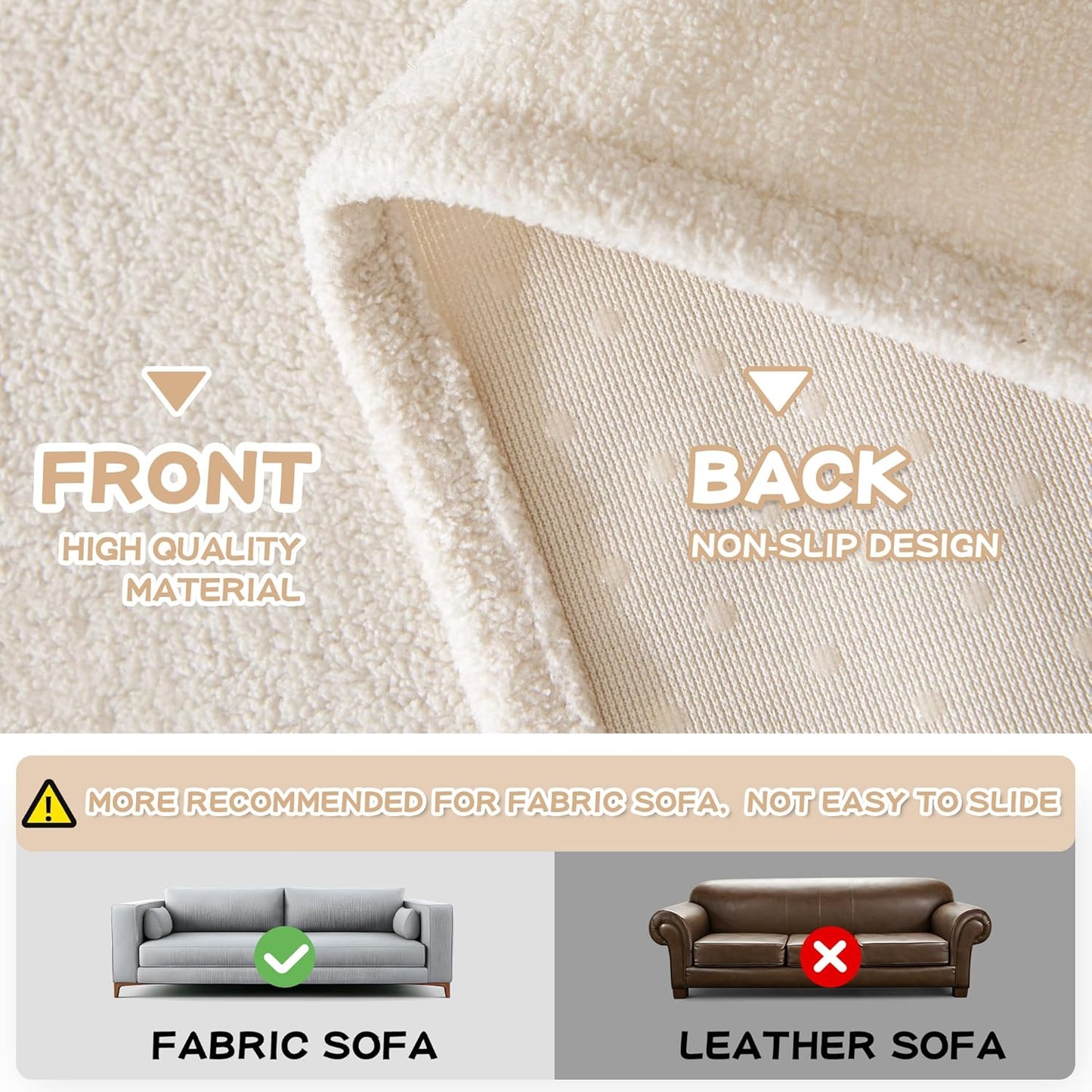 MYSKY HOME White Couch Covers for 3 Cushion Couch Sofa, Pet Friendly Dog Couch Cover Furniture Protector Cover Non Slip Soft Couch Sofa Cover, Sofa Covers Washable, 91" x 134"