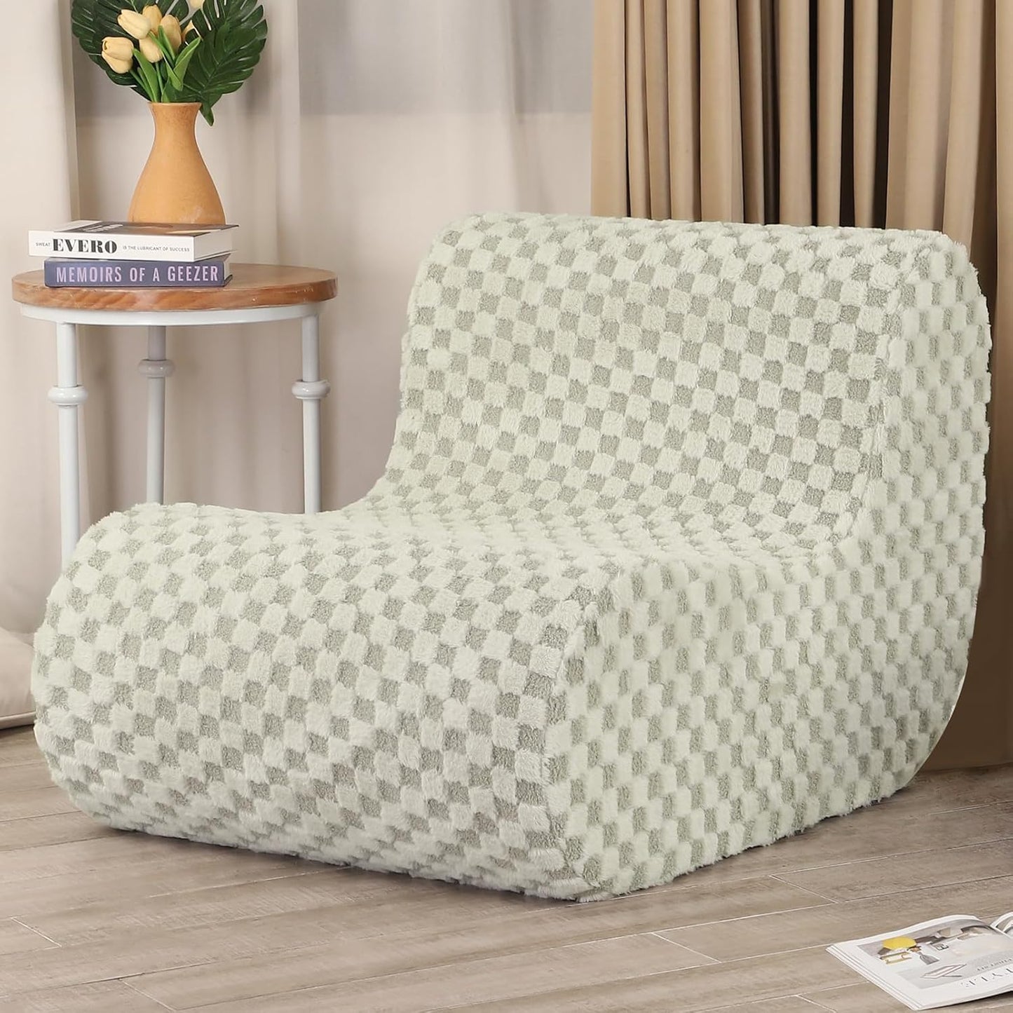 Bean Bag Chairs for Adults, Comfy Floor Sofa with Memory Foam, Giant Bean Bag Couch for Living Room Bedroom Dorm Office, Green