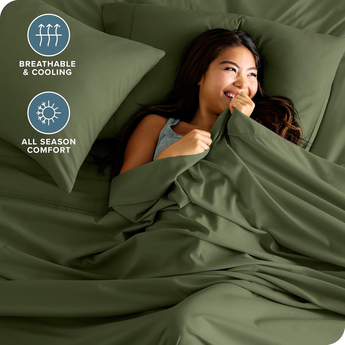 Bare Home Full XL Sheet Set - Luxury 1800 Ultra-Soft Microfiber Full Extra Long Bed Sheets - Double Brushed - Deep Pockets - Easy Fit - 4 Piece Set - Bedding Sheets & Pillowcases (Full XL, Cypress)