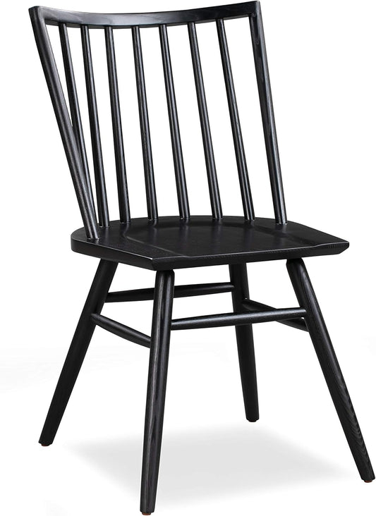 POLY & BARK Talia Dining Chair, Ash Wood, Black