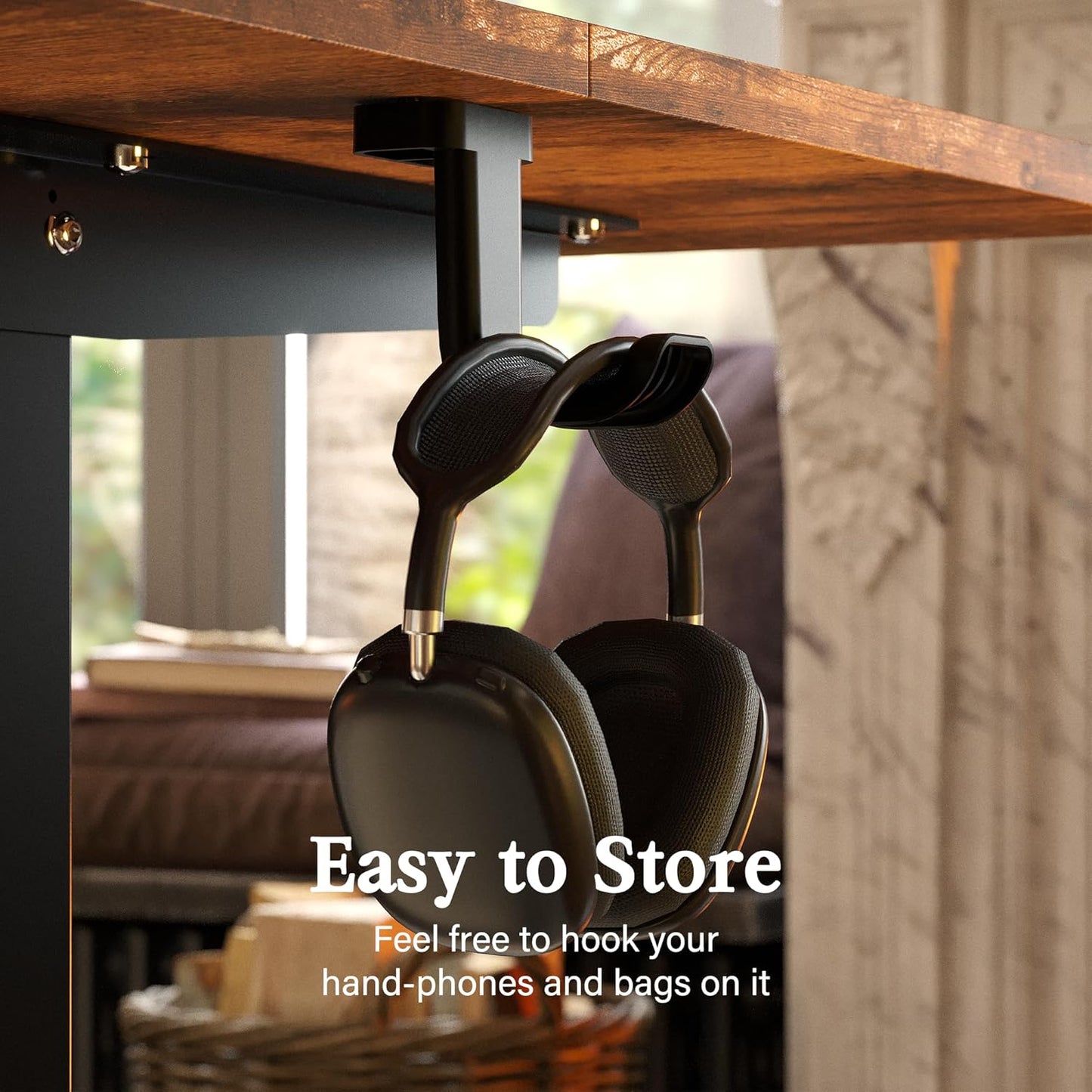 Monomi Electric Standing Desk, 63 x 28 inches Height Adjustable Ergonomic Home Office Sit Stand Up Desk with Memory Preset Controller (Rustic Brown Top/Black Frame)