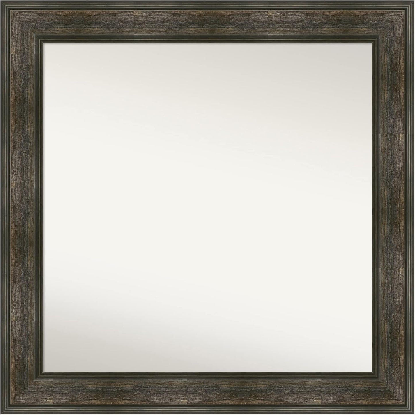 Amanti Art Grey Bathroom Mirror for Over Sink, 30x30 Pinstripe Plank Grey Narrow Square Vanity Mirror, Large Country Rustic Frame, Hangs Horizonally and Vertically, Bathroom Wall Decor, Non-Beveled