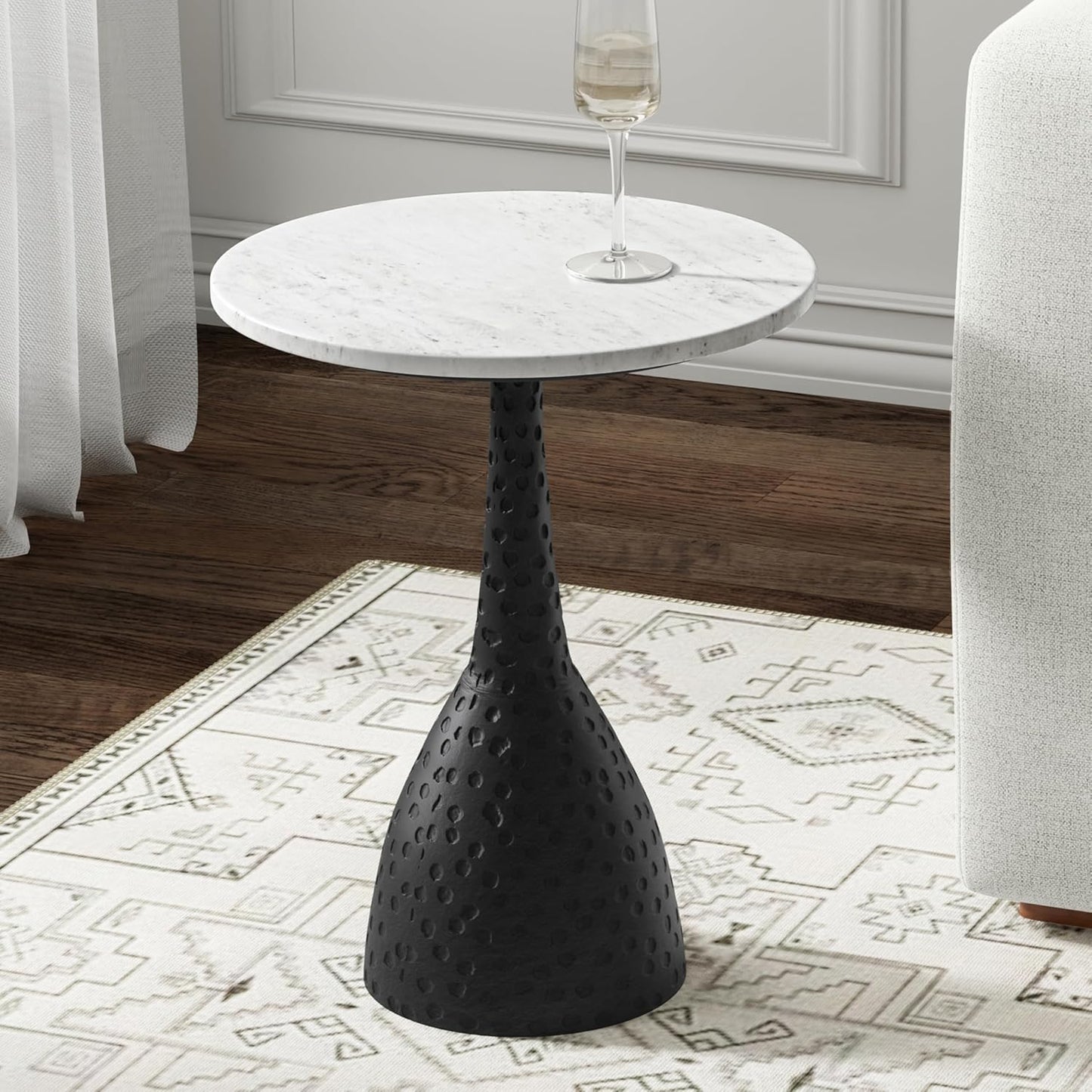 SIMPLIHOME Myles Contemporary Modern 16 inch Wide Metal Side Table in Black for the Living Room and Bedroom