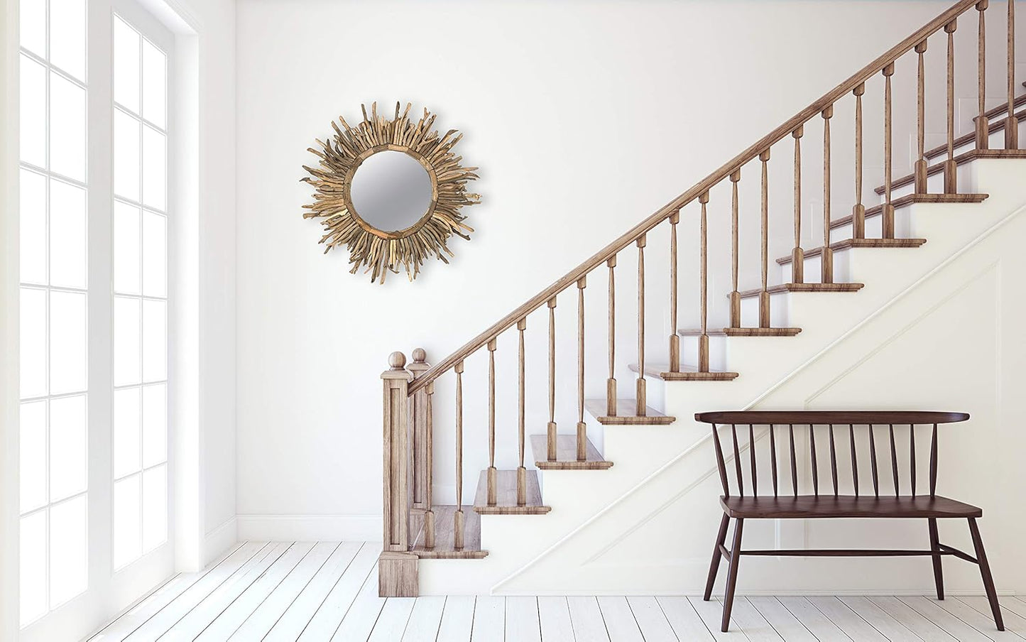 Creative Co-Op Driftwood Sunburst Mirror