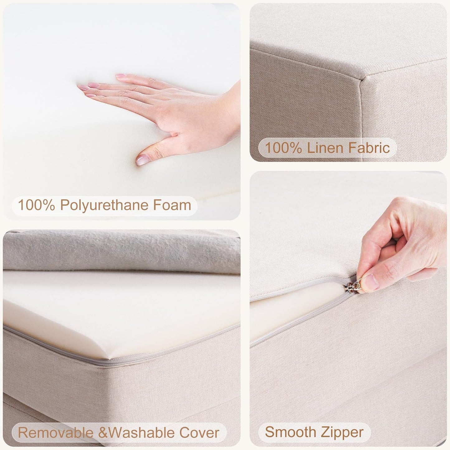 ROBOTIME Modular Play Couch for Kids, Convertible Toddler Sofa with Washable Covers, Versatile Foam Kids Couch for Playroom Forts, Lounging & Creative Play (for Ages 3+)