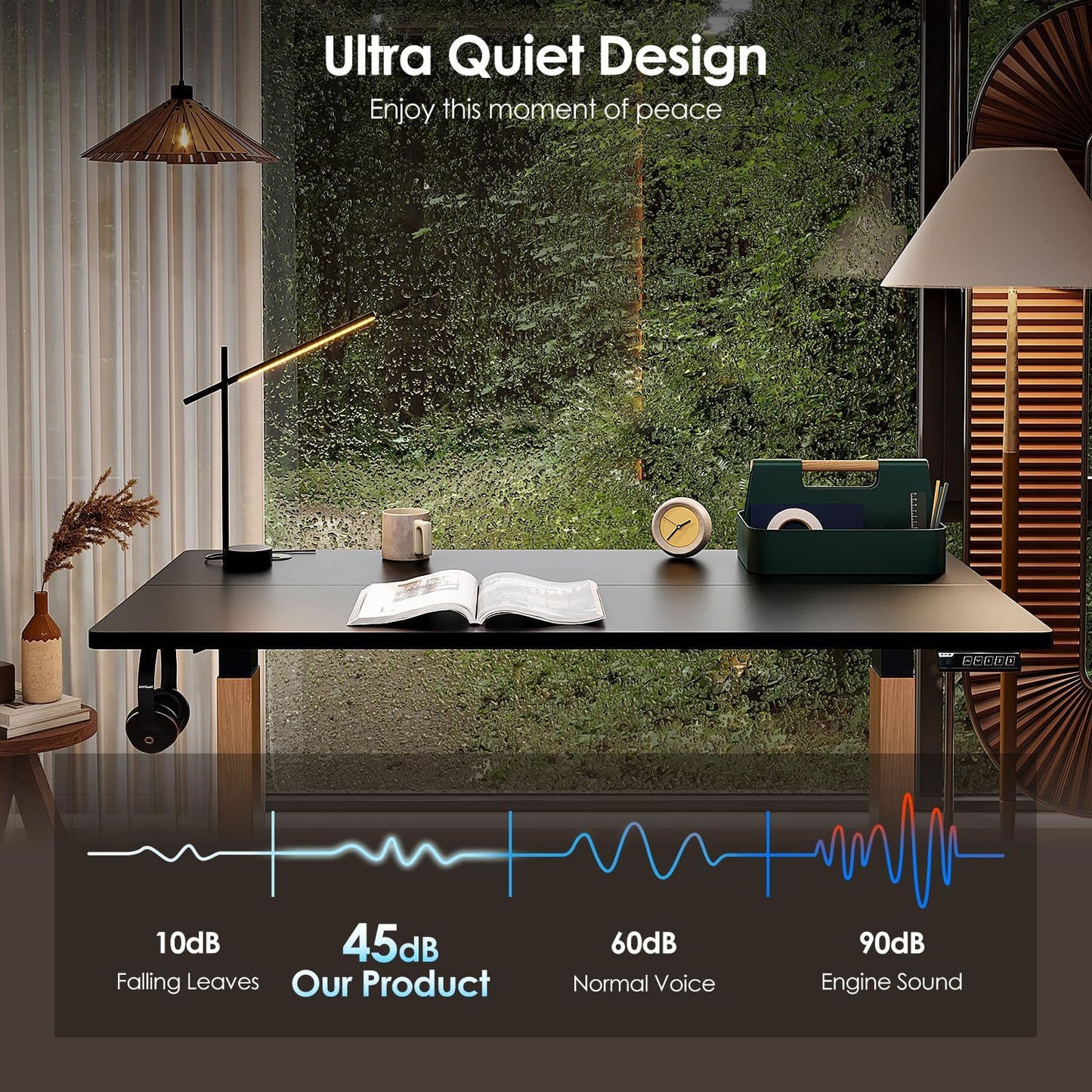 Monomi Electric Standing Desk, 55x24 Inches Height Adjustable Sit Stand up Desk, Large Ergonomic Home Office Desk with Memory Preset Controller,Black