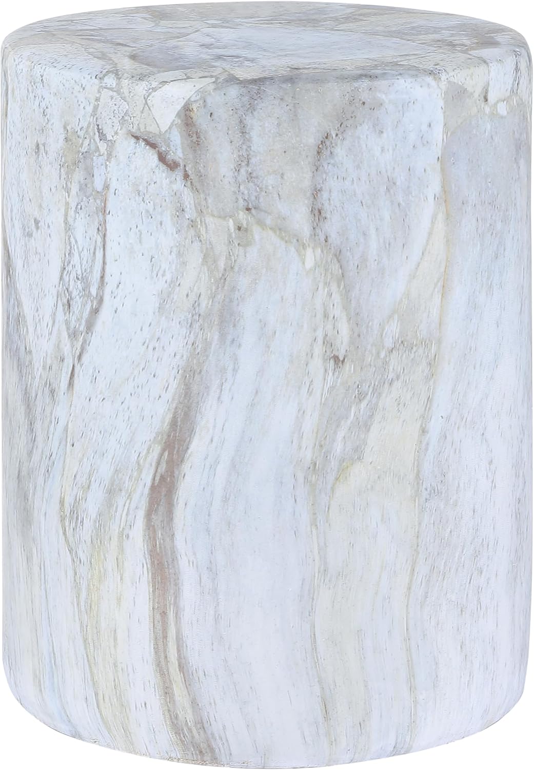 JONATHAN Y TBL1101B Troy 16" Modern Minimalist Faux Marble Column Indoor/Outdoor Indoor/Outdoor Accent Table Modern, Contemporary, Minimalist, Transitional for Living Room, Garden, Patio, Gray/Gold