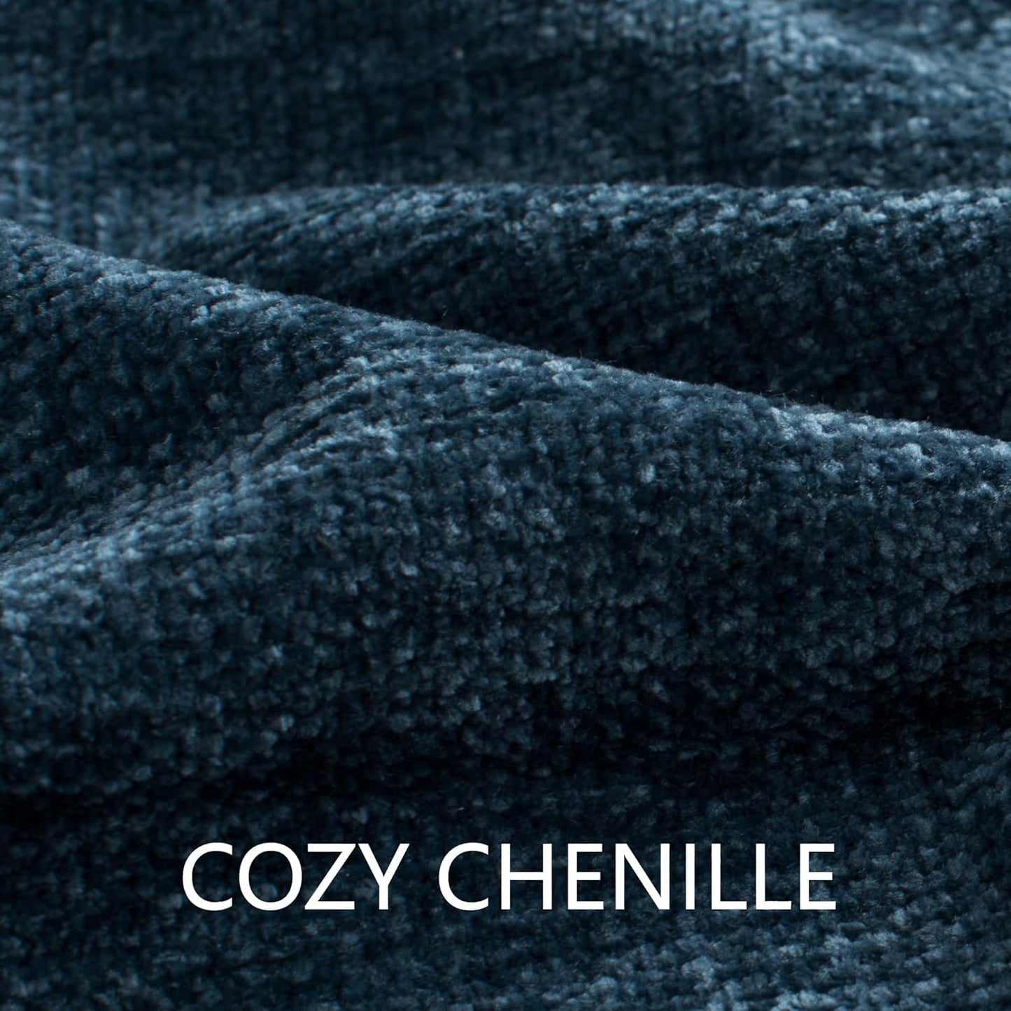 Chenille Throw Blanket for Couch 60"X 80" Twin, Soft Cozy Throws with Fringe Tassel for Bed Sofa Chair Cover, Lightweight Knitted Decorative Boho Blankets for Living Room, Navy Blue