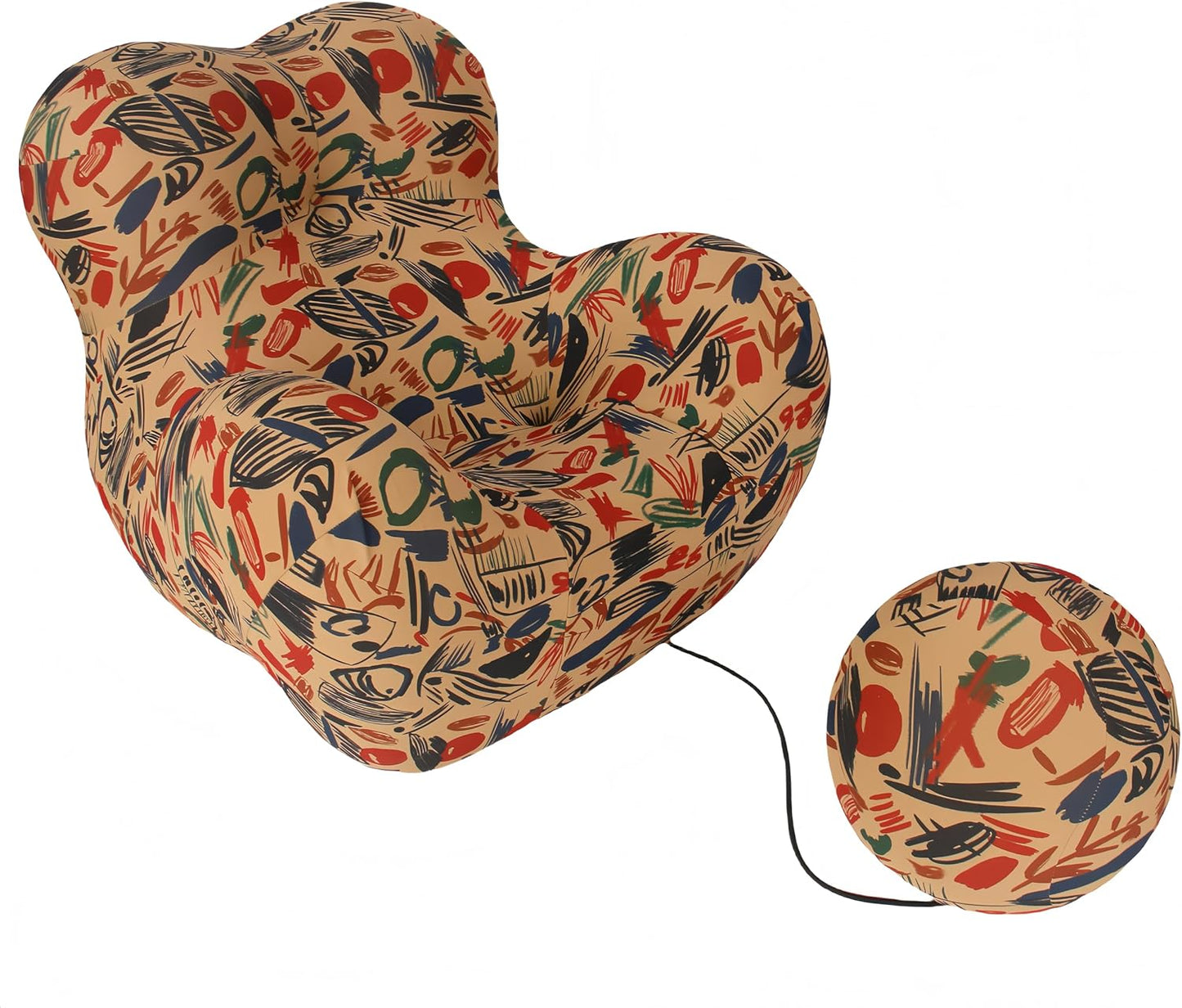 Bean Bag Chair - Memory Foam Bean Bag Chair for Adults, Comfy High-Resilience Single Sofa, Small Space Floor Chair, Chaise Lounge for Living Room, Bedroom (Cartoon, Ball)