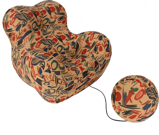 Bean Bag Chair - Memory Foam Bean Bag Chair for Adults, Comfy High-Resilience Single Sofa, Small Space Floor Chair, Chaise Lounge for Living Room, Bedroom (Cartoon, Ball)