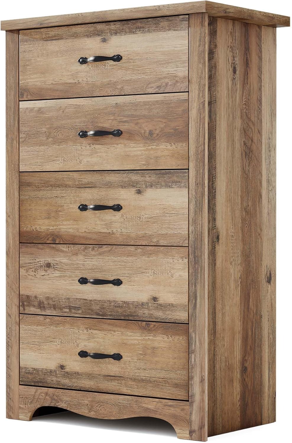 LINSY HOME 5 Drawers Dresser for Bedroom, Wood Bedroom Dresser Modern Drawer Chest, 5 Chest of Drawer, Tall Dresser for Closet, Dressers Organizer for Living Room, Closet, Hallway, Nursery