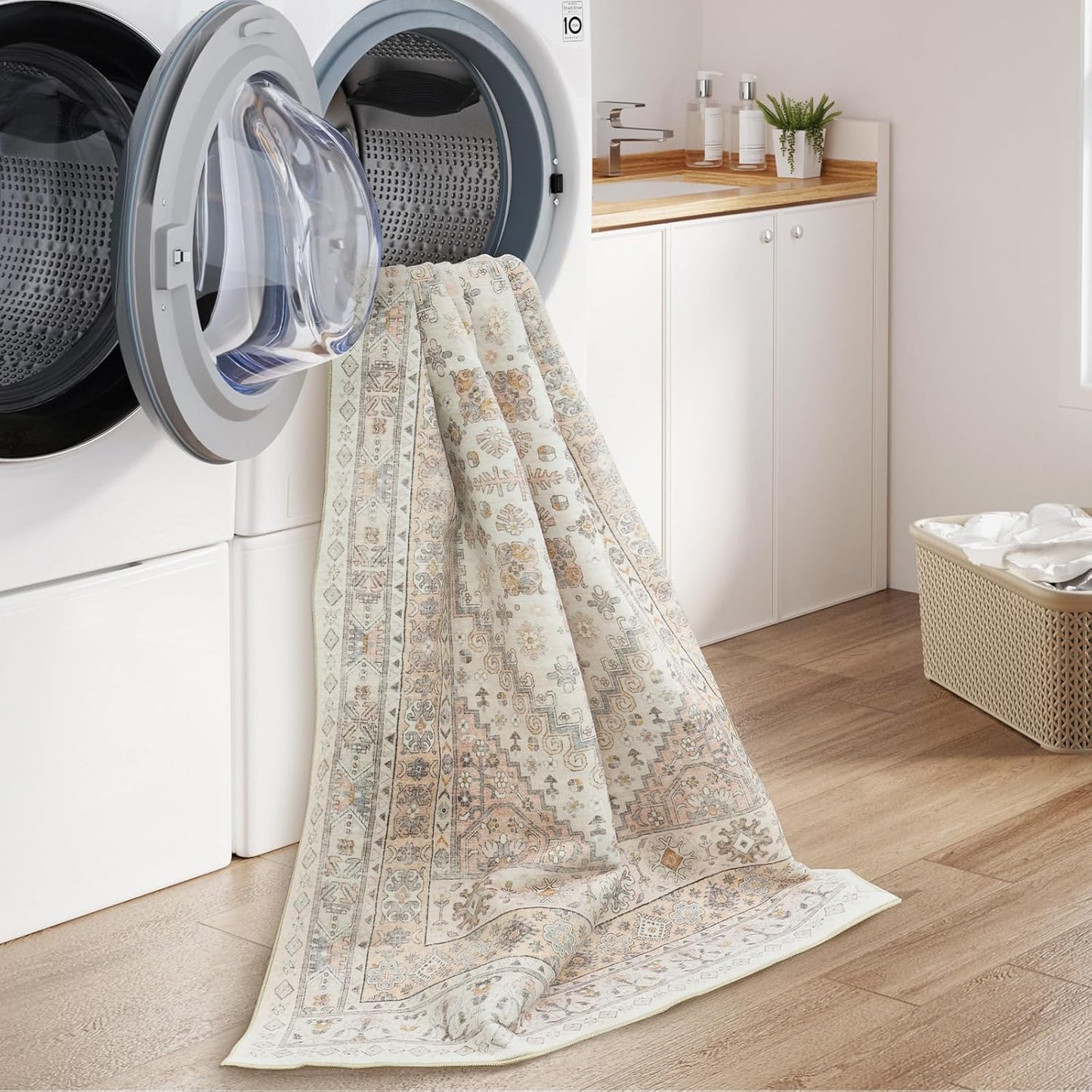 zesthome 6x9 Area Rug, Super Soft Washable Rugs for Living Room, Non-Slip Stain Resistant Vintage Rugs, Ultra-Thin Large Area Rugs