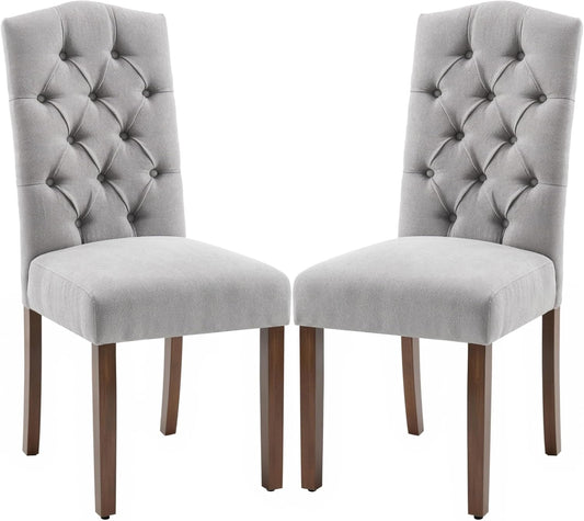 Tufted Upholstered Parsons Dining Chair with Sturdy Solid Wood Legs