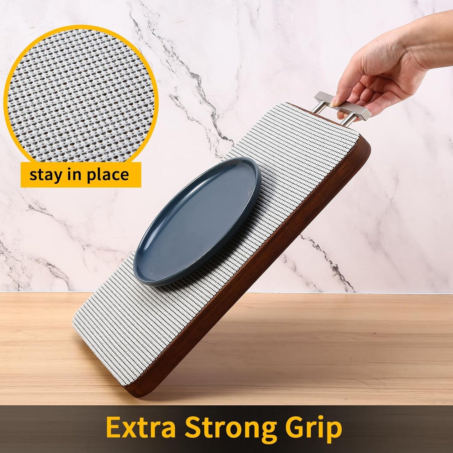 iwtmm Drawer Shelf and Cabinet Liners Non-Adhesive Extra Strong Grip - Keep Items in Place for Kitchen, Bathroom, Office & Wardrobe, Heavy Duty Anti-Slip Liners for Cabinets, Cupboards, Drawers