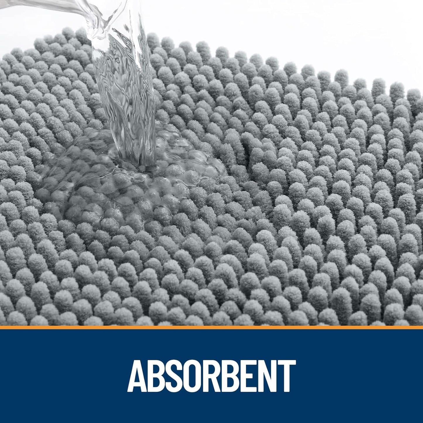 OLANLY Door Mat for Muddy Dog Paws 54x32, Ultra Absorbent Chenille Mud Doormat with Paw Print Design, Non-Slip Washable Doormat for Indoor Entryway, Quick-Dry Pet Bed Mats for Dirty Dogs, Grey