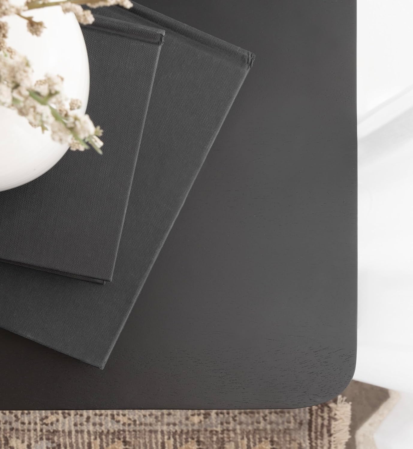 Kate and Laurel Escalon Modern Rectangle Wood Side Table, 22 x 14 x 26, Black, Transitional Decorative End Table for Use as a Bedroom Nightstand or Living Room Accent Table