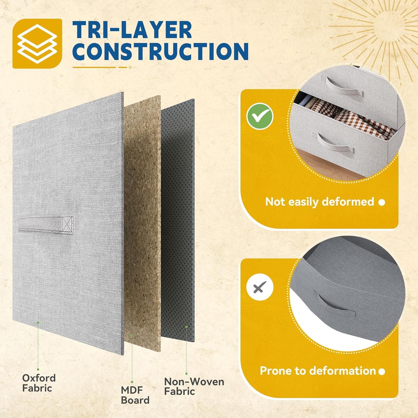 DWVO 9 Drawer Dresser, Light Gray Fabric Storage Tower, Tall Organizer Unit for Room, Living Room, Hallway, Closets - Sturdy Steel Frame, Wooden Top & Easy Pull Bins