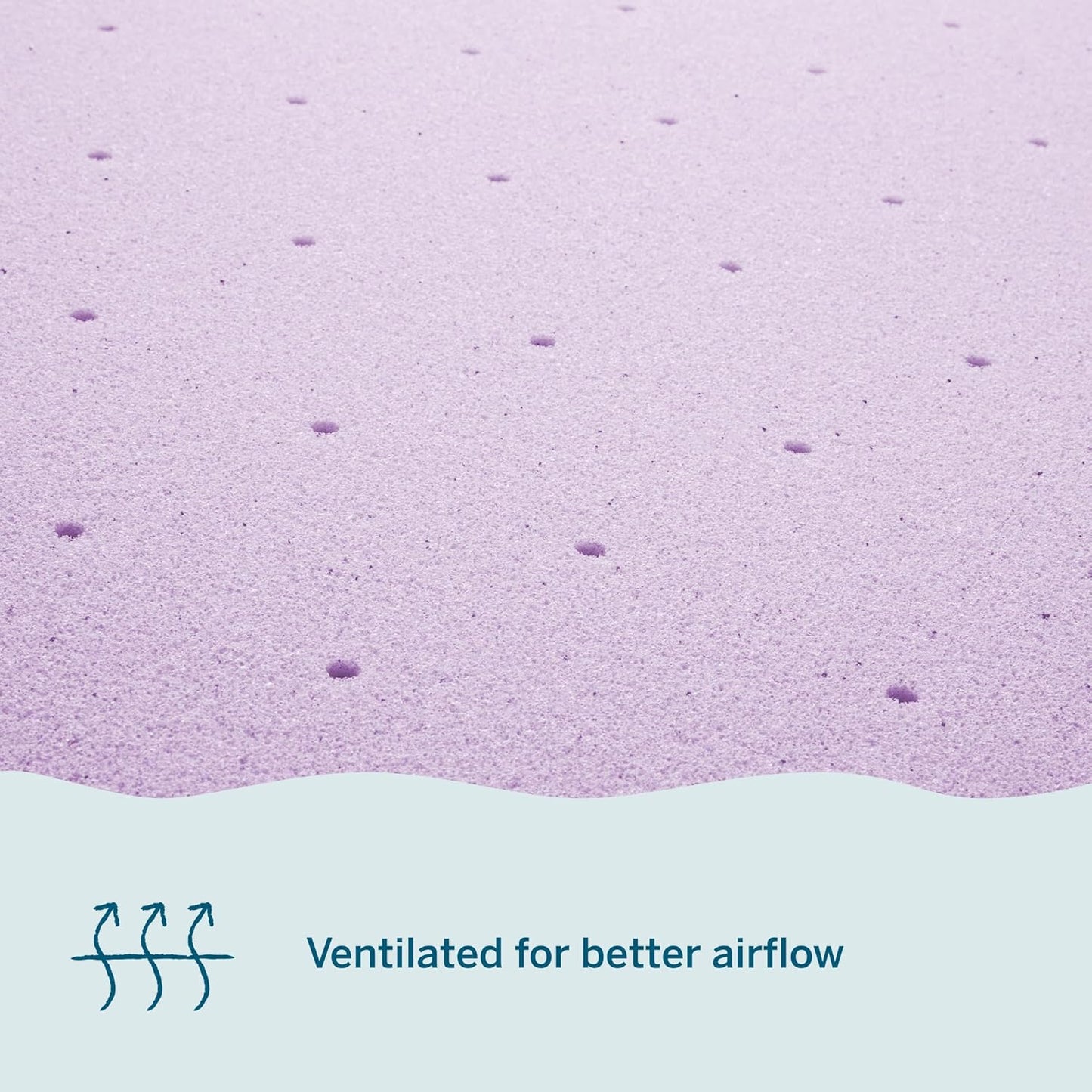 Lucid 3 Inch Lavender Infused Memory Foam Mattress Topper - Ventilated Design – Pressure Relieving Bed Topper - Mattress Pad – CertiPur Certified - Full Size