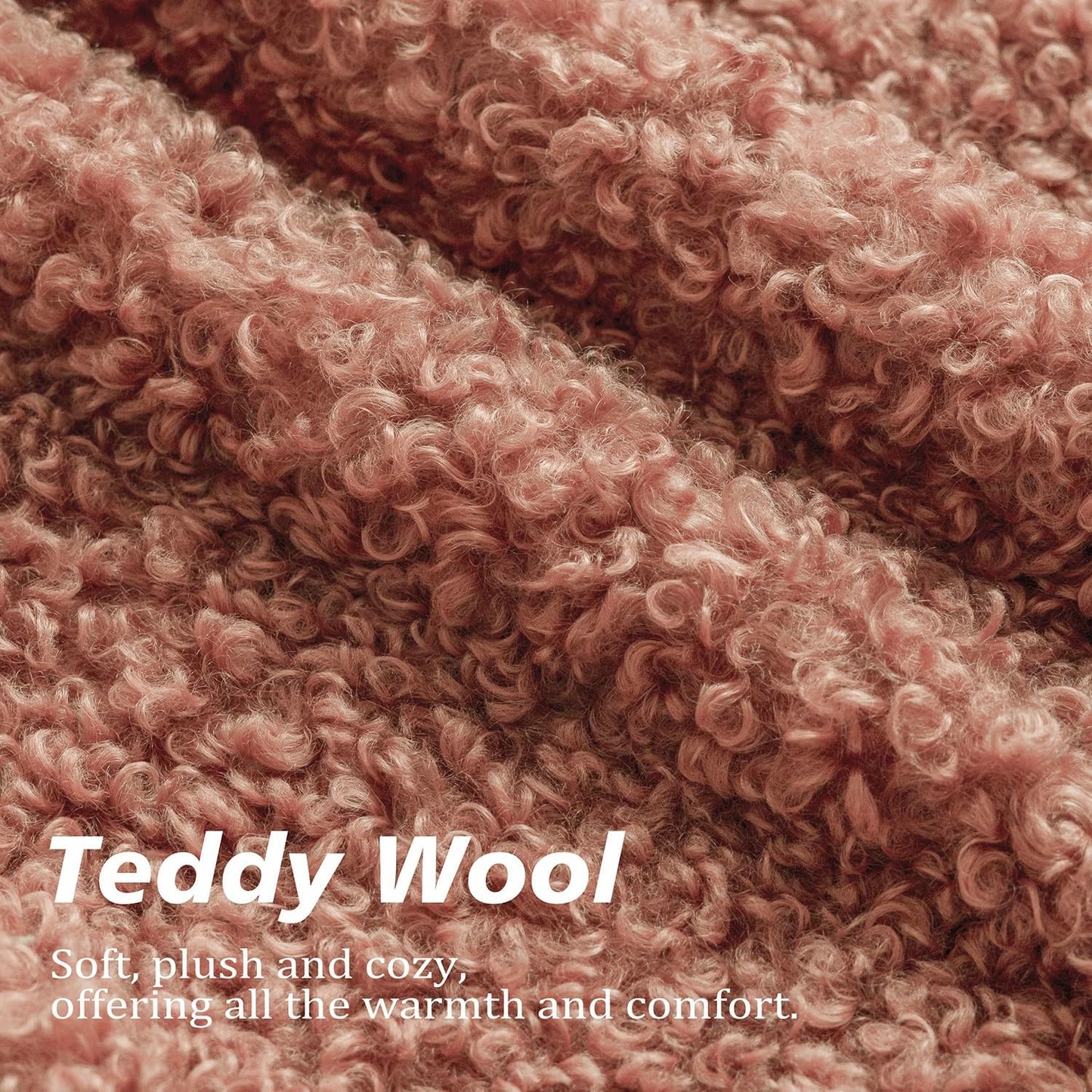 Foindtower 2 Pieces 16x16 Inch Dusty Pink, Faux Fur Throw Pillow Cover Accent Sherpa Furry Pillow Covers Fuzzy Soft Pillowcases Cozy Sheepskin Decorative Fleece Cushion Case for Bed Couch Living Room