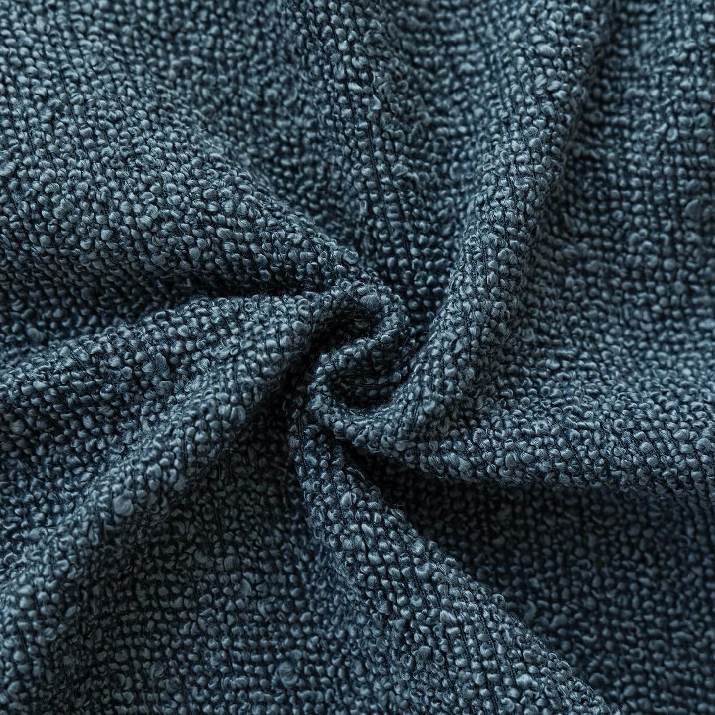 Foindtower Set of 2, Decorative Textured Boucle Throw Pillow Covers Accent Solid Pillow Cases Neutral Couch Cushion Case for Chair Sofa Bedroom Living Room Home Decor 24x24 Inch Dark Blue