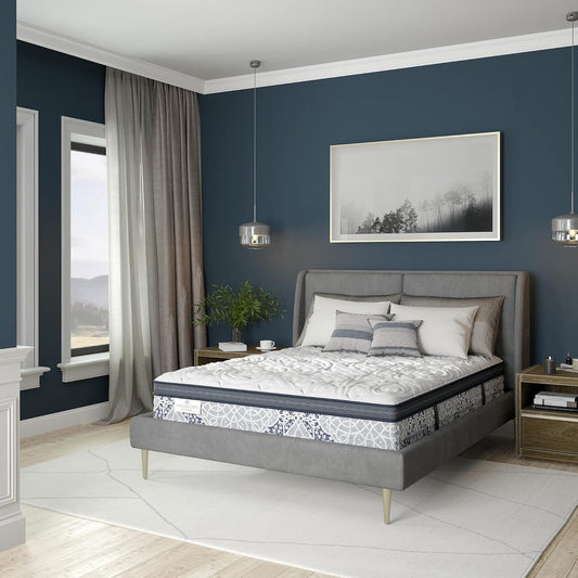 Kingsdown Cushion Firm Euro Pillow Top Hybrid Twin Mattress Cooling Gel Memory Foam Layer Multi-Layered Motion Isolation Cool Sleep Quilted Top Luxury Mattresses, 15-inch, Passions Engleson