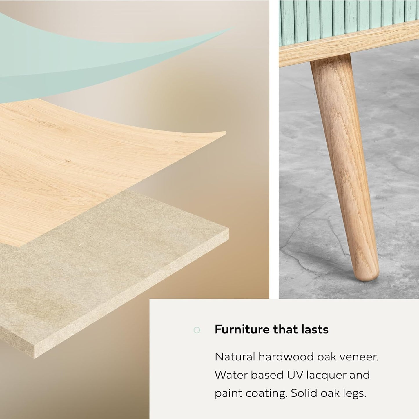 WERMO 53'' Blue Cabinet with Doors and Shelves - Credenza, Modern Media Console Table with Storage, Blue Sideboard Storage Accent Cabinet for Living Room, Office, Entryway and Bedroom (Oak)