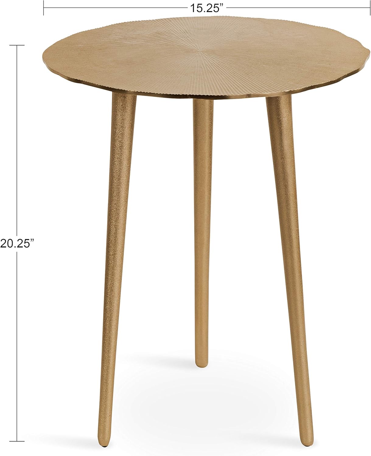 Kate and Laurel Sancia Modern Side Table, 15 x 15 x 20, Gold, Sand Casted Iron Table for Display and Storage