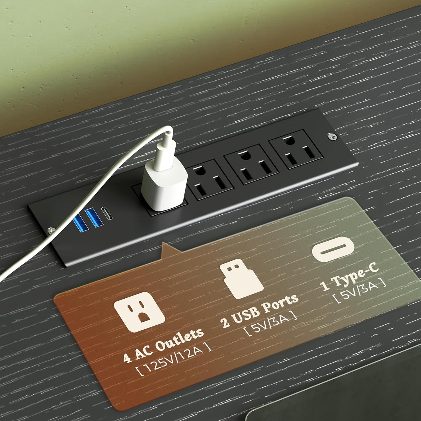 Huuger Dresser for Bedroom With Power Outlets and LED Lights, 7 Drawers TV Stand for 60 Inch TV, Console With Open Shelf, 55 Inches Wide Black, PU Leather