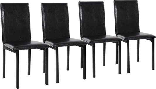Homelegance 2601 Tempe PU Upholstered Chair (Set of 4), Dining Height, Brown