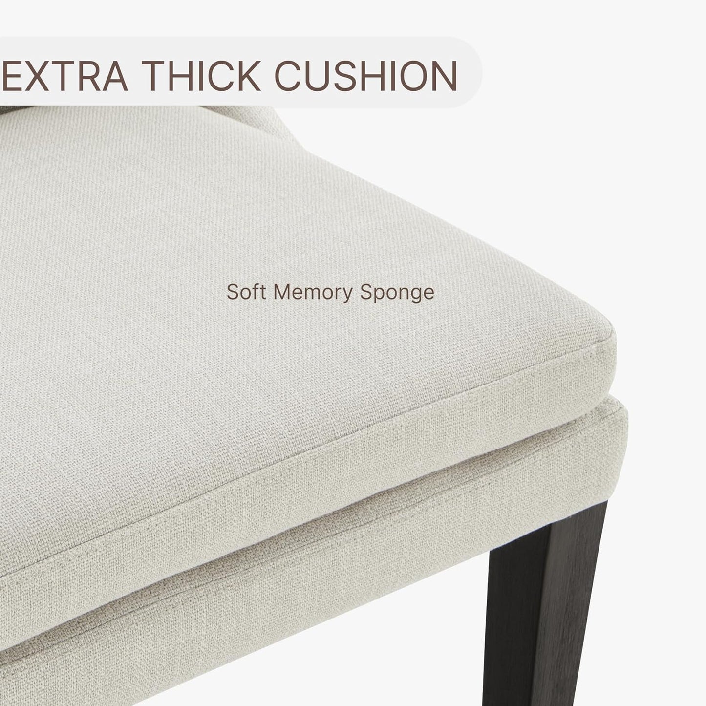 Upholstered Dining Chairs Modern Sidechair Performance Fabric High Back Armlesschair for Diningroom Kitchen,Cream,Set of 2(1 Box)