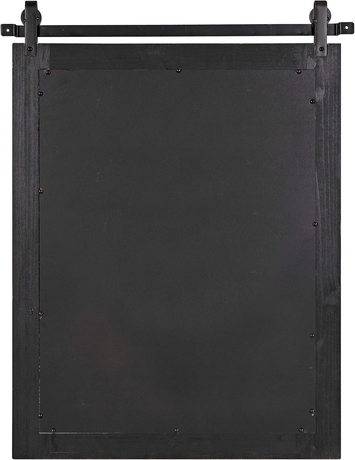 Kate and Laurel Cates Rustic Wall Mirror, 22" x 30" Rustic Gray, Farmhouse Barn Door-Inspired Wall Decor